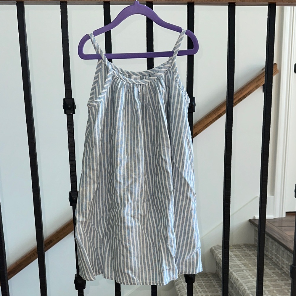 GAP | Girls Blue and White Linen Striped Sundress | size 5T